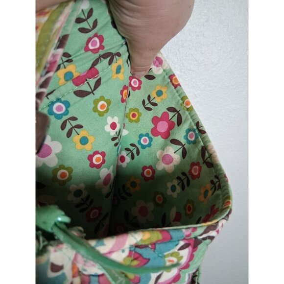 Vera Bradley Quilted Crossbody Purse Bag Messenger Paisley Floral Green - Picture 5 of 8